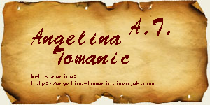 Angelina Tomanić vizit kartica